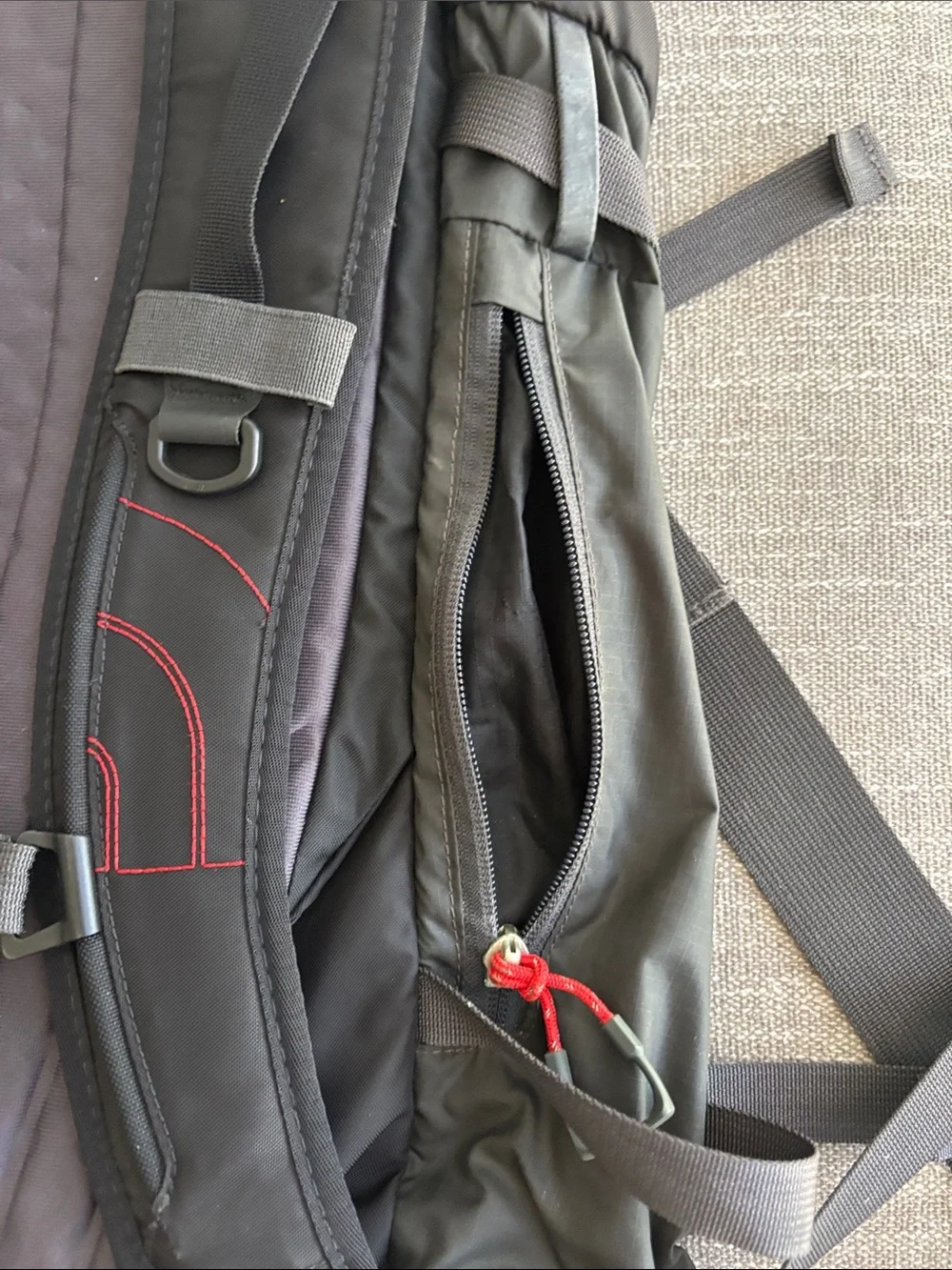 The North Face Black Backpack with Red Accents - Men's Hiking Pack